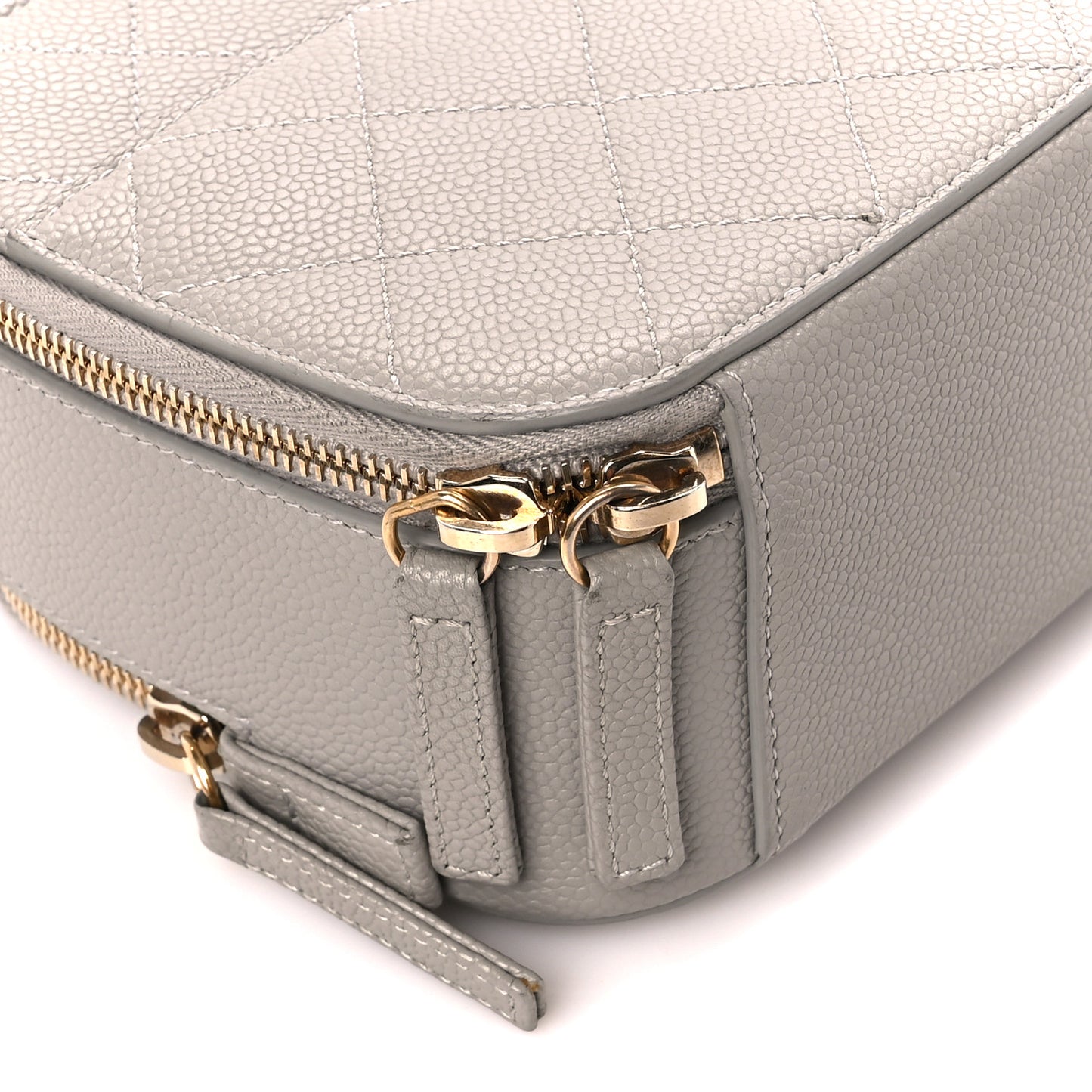 Caviar Quilted Small Camera Case Grey