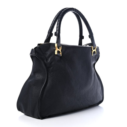 Chloe Calfskin Large Marcie Satchel Royal Navy 2 of 4