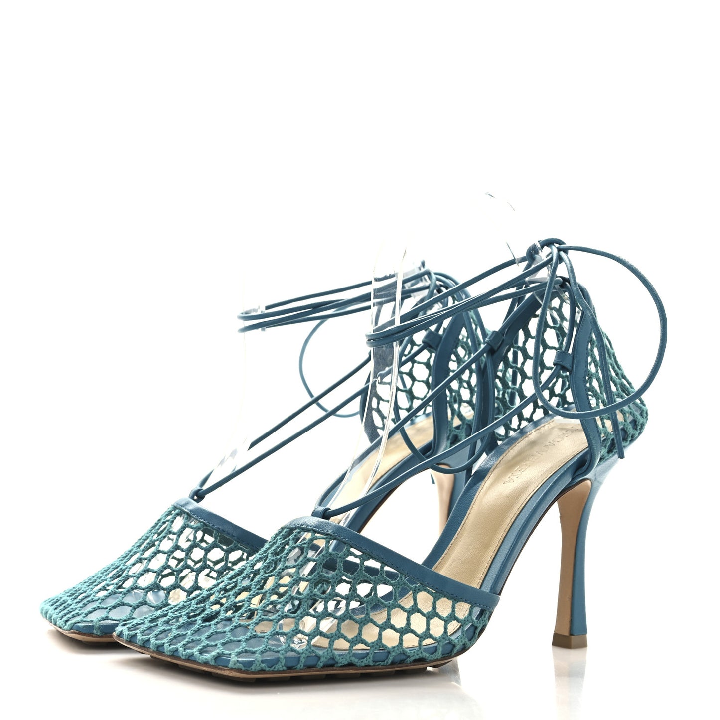Mesh Nappa Stretch Ankle Tie 90mm Sandals 39.5 Blaster