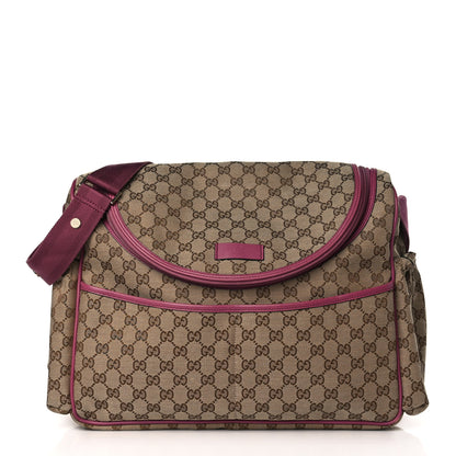 Gucci Monogram Margaux Calfskin Large Diaper Bag Beige Ebony Peonia Flower 3 of 10