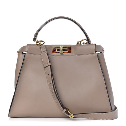 Fendi Vitello Seta Plexiglass Tortoise Medium Peekaboo Iconic Satchel Tortora 1 of 8