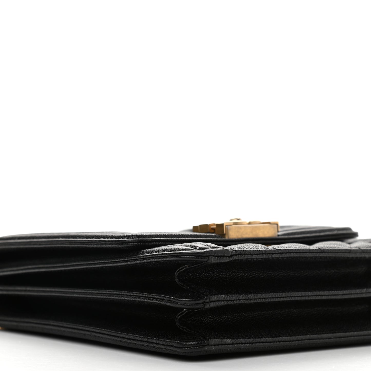 Caviar Quilted North South Boy Flap Black