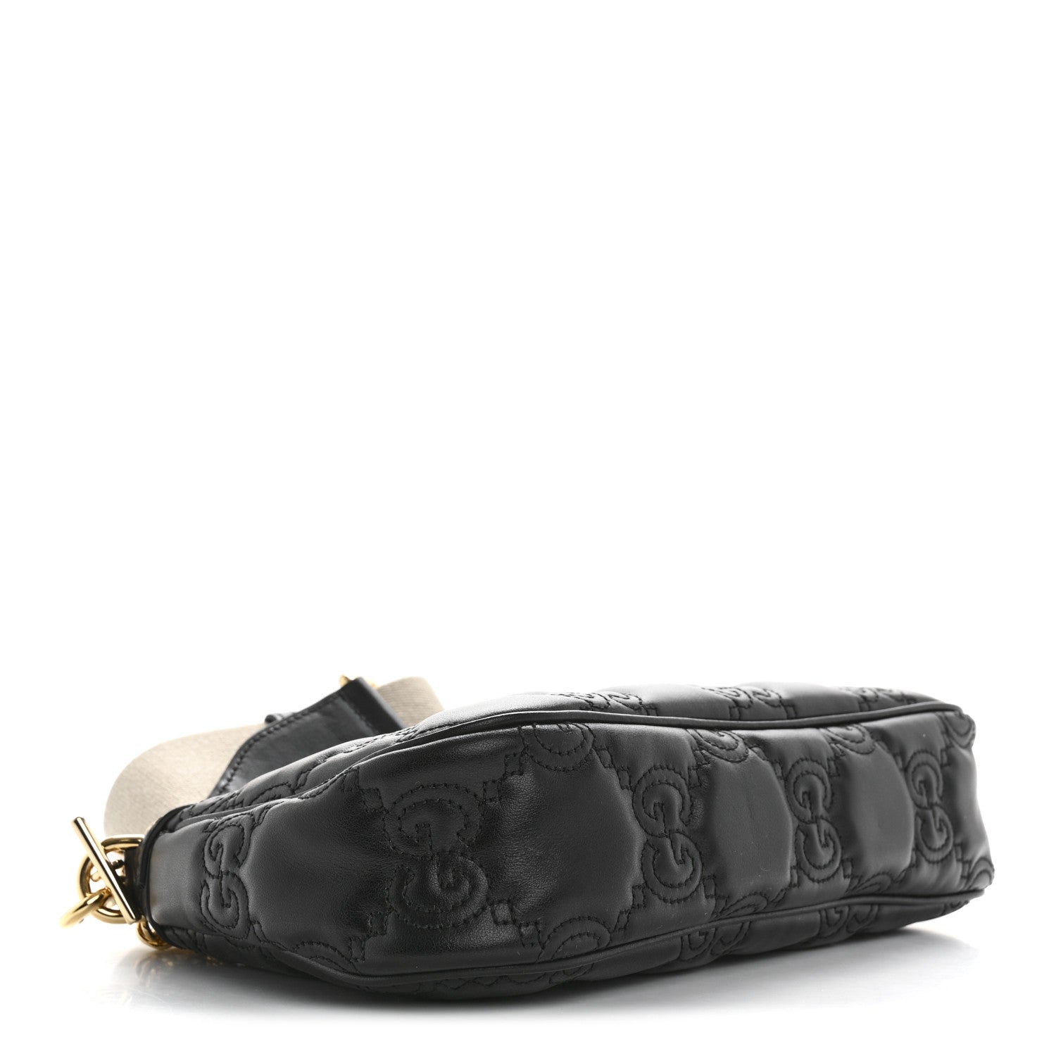 Gucci Calfskin GG Matelasse Chain Handbag Black Natural 4 of 12