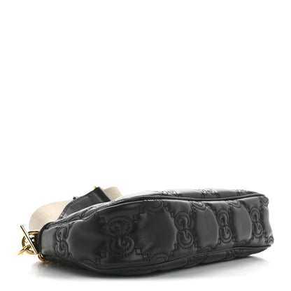 Gucci Calfskin GG Matelasse Chain Handbag Black Natural 4 of 12