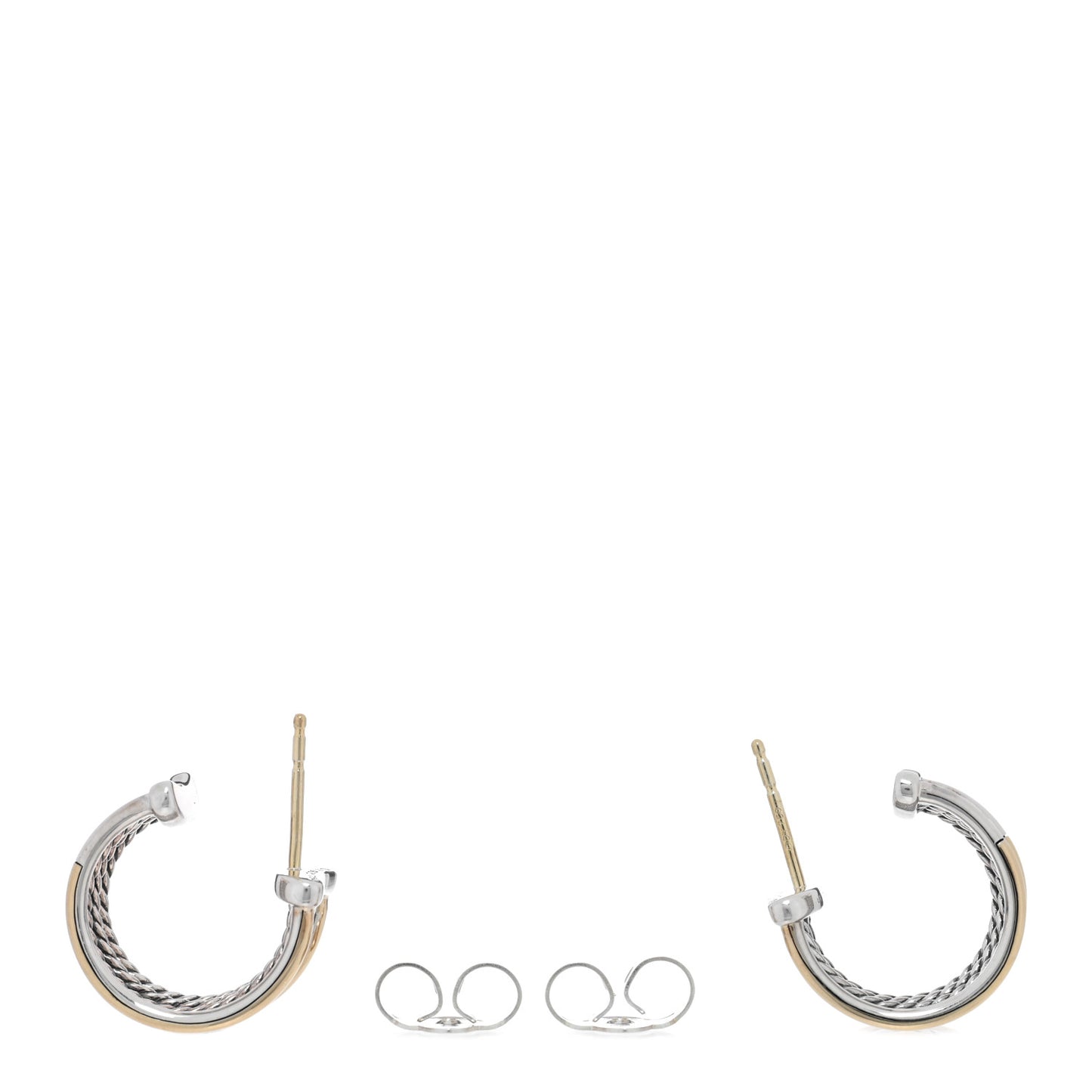 Sterling Silver 18K Yellow Gold Origami Earrings