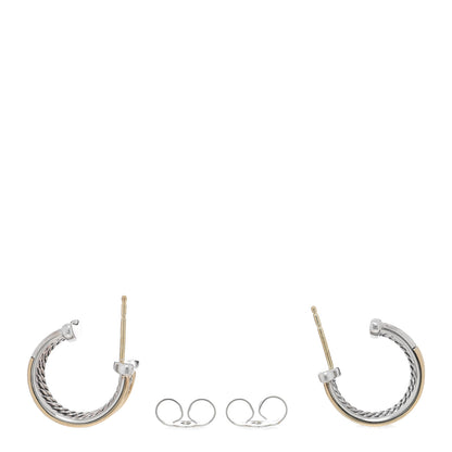 David Yurman Sterling Silver 18K Yellow Gold Origami Earrings 3 of 4