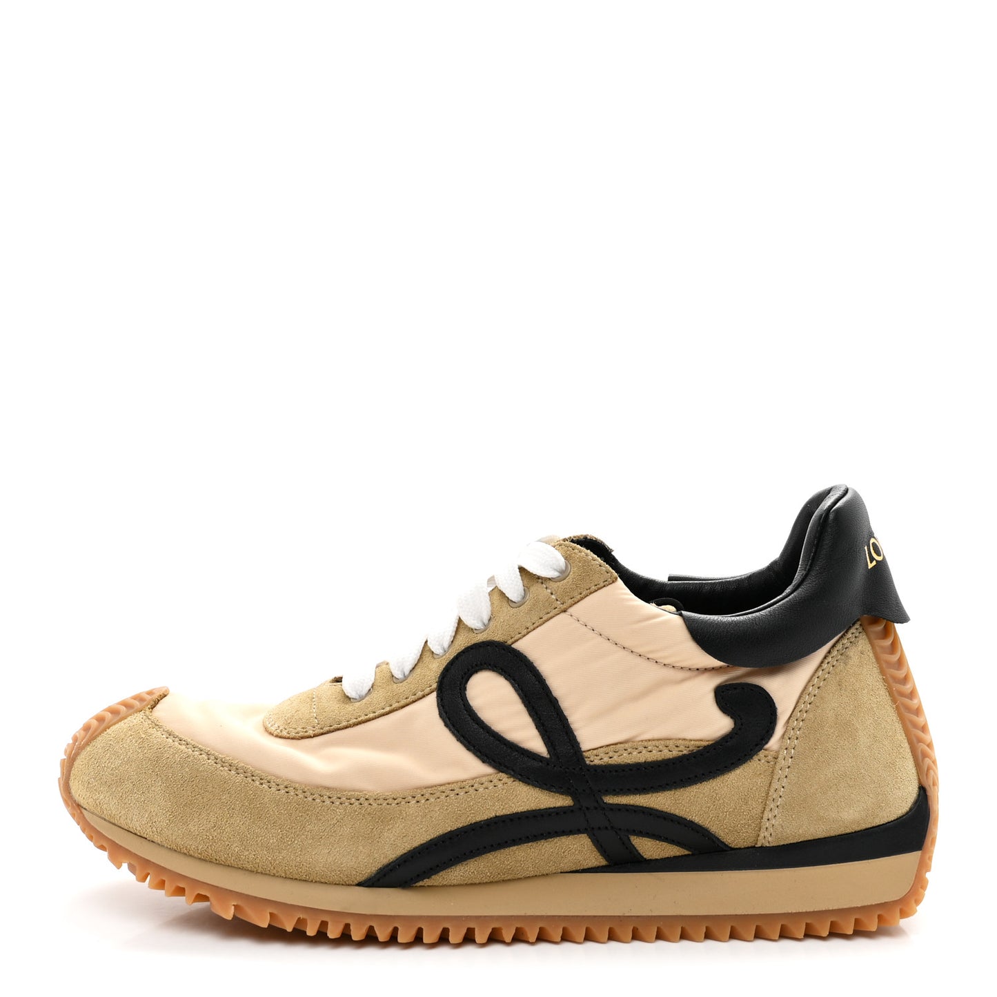 Nylon Suede Flow Runner Sneakers 38 Gold Black
