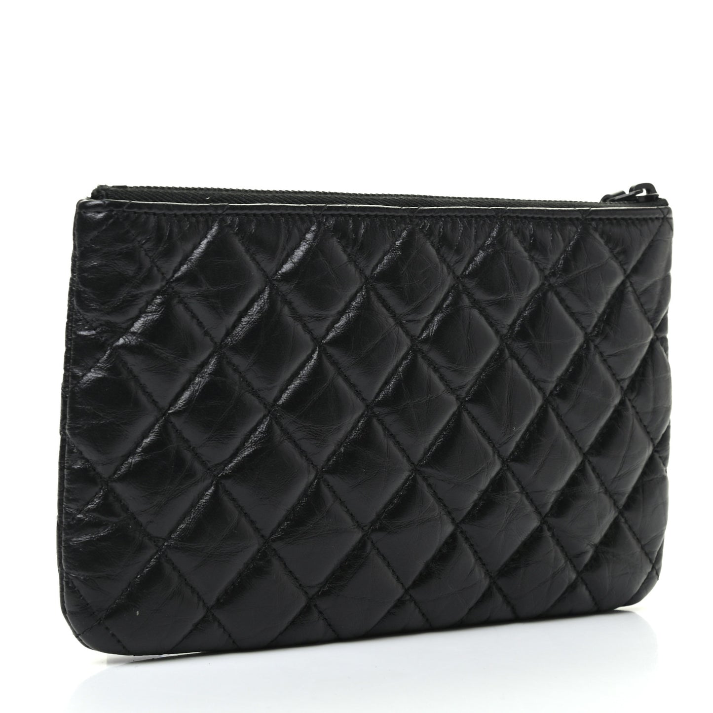Aged Calfskin Quilted Medium Reissue Cosmetic Case So Black