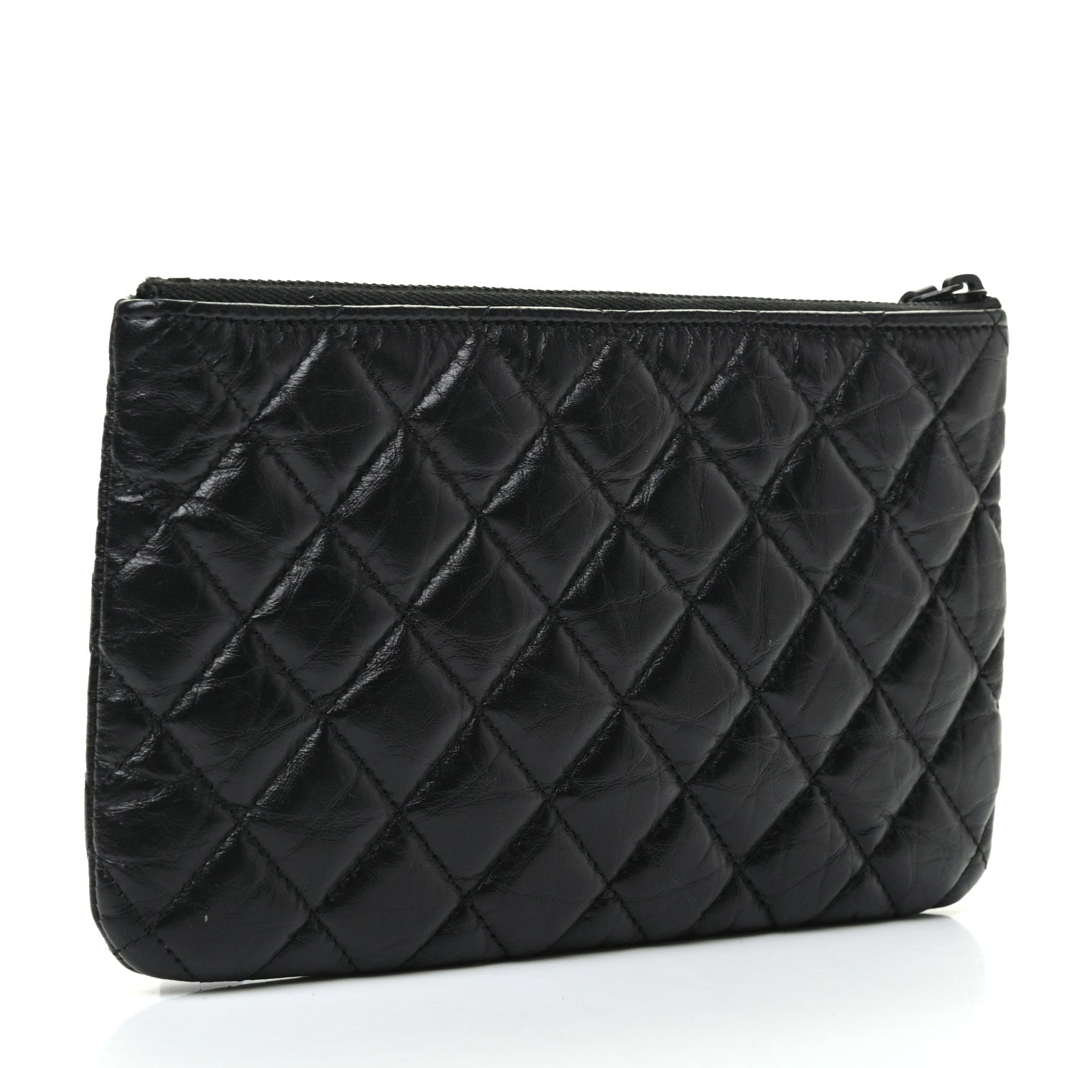 Chanel Aged Calfskin Quilted Medium Reissue Cosmetic Case So Black 3 of 7