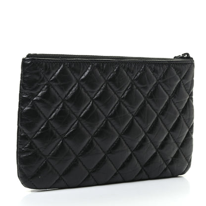 Chanel Aged Calfskin Quilted Medium Reissue Cosmetic Case So Black 3 of 7