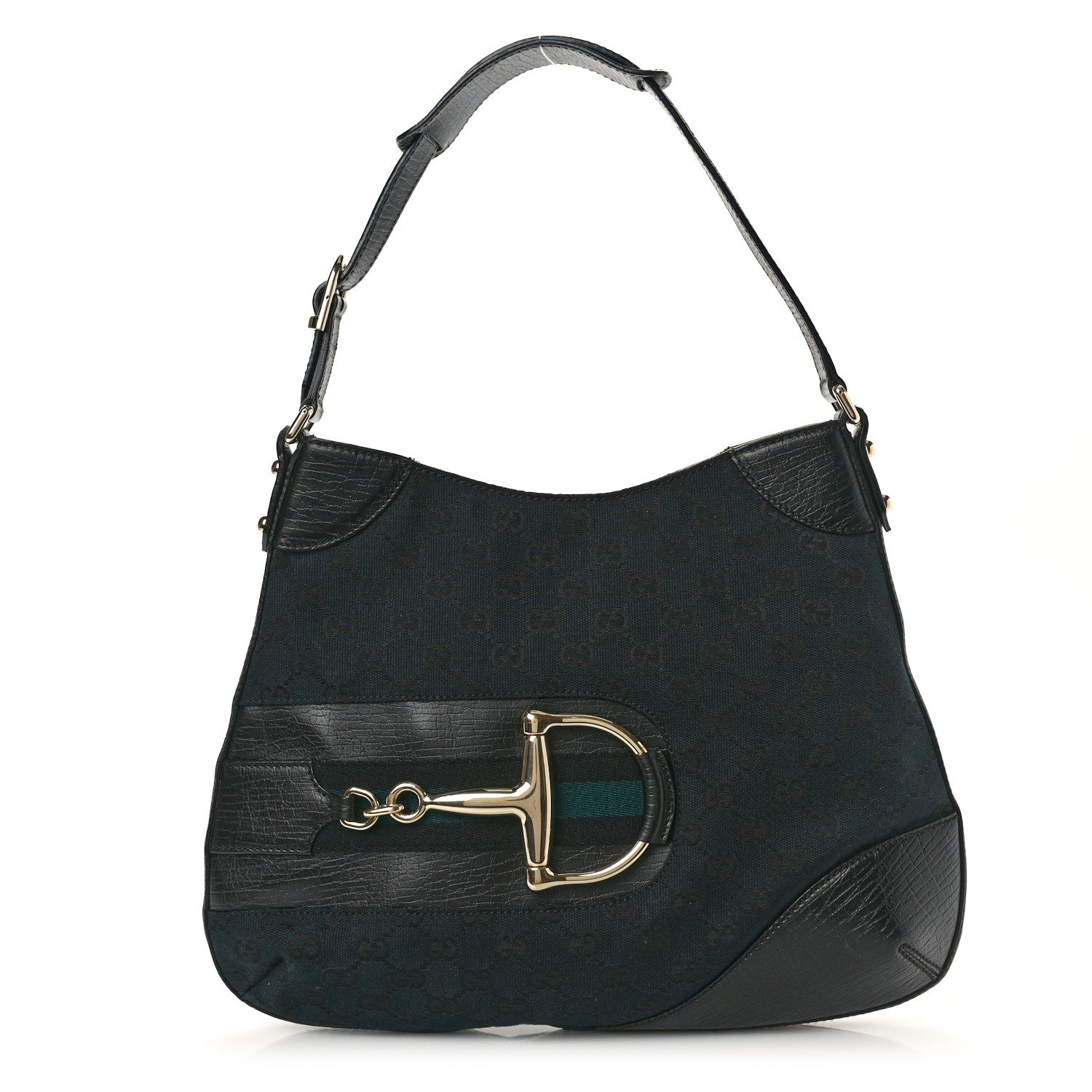 Gucci Monogram Web Hasler Hobo Black 1 of 10