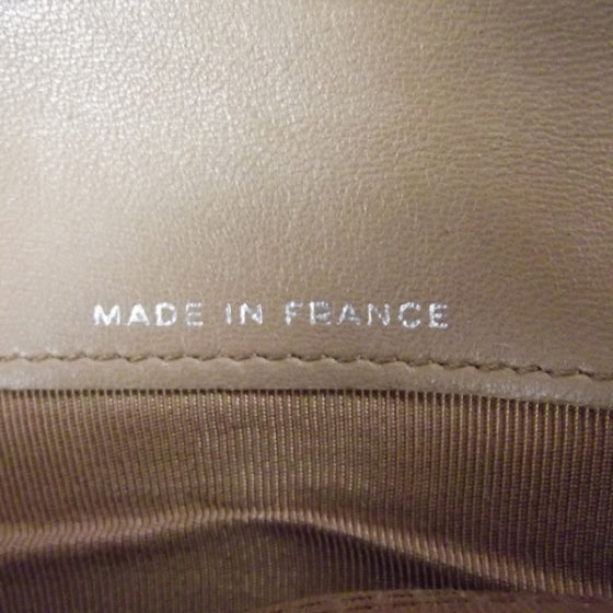 Lambskin Quilted Large Flap Wallet Beige