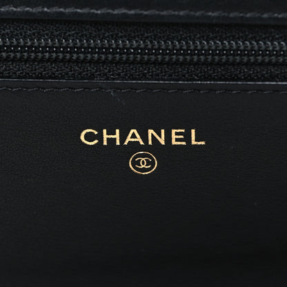 Chanel Caviar Quilted CC Filigree Wallet On Chain WOC Black 6 of 12