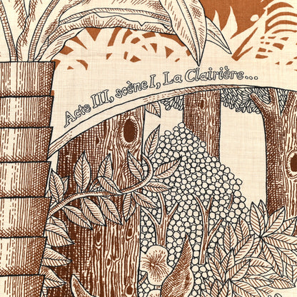 Hermes Cashmere Silk Acte III Scene I La Clairiere Shawl 140 Naturel Marron Noisette 4 of 6