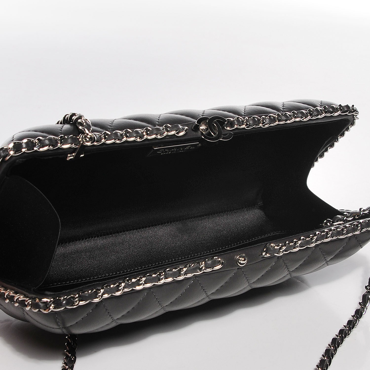 Chanel Lambskin Quilted Chain Around Clutch Black 6 of 7