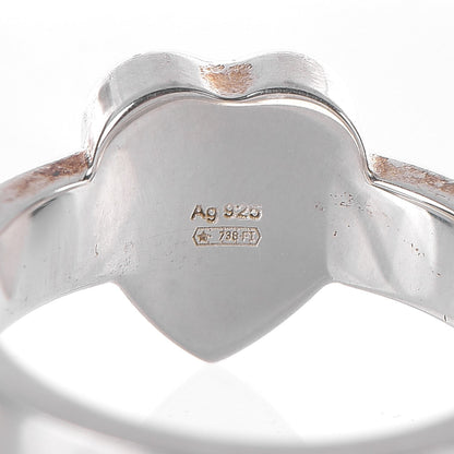 Gucci Sterling Silver Trademark Heart Ring 52 6 4 of 5