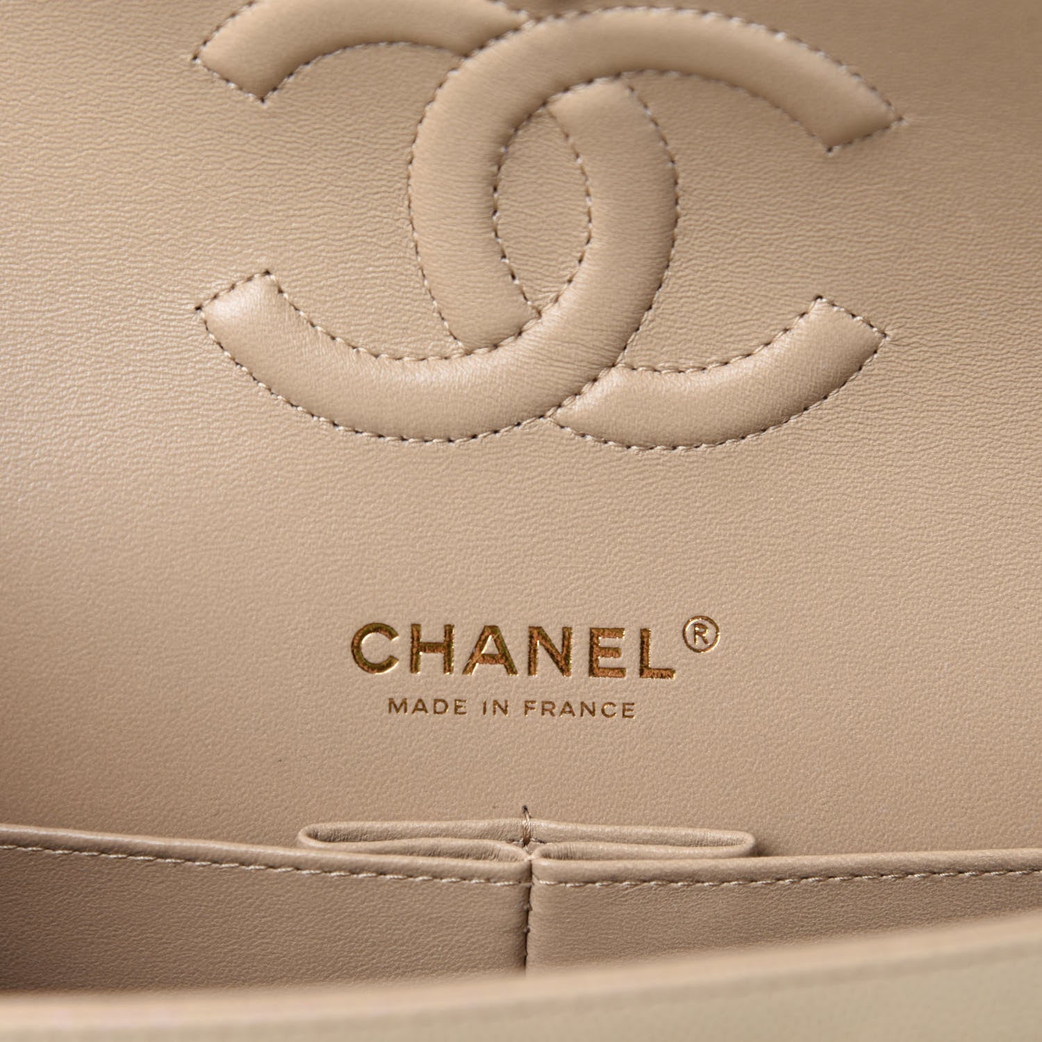 Chanel Iridescent Caviar Quilted Medium Double Flap Dark Beige 8 of 11