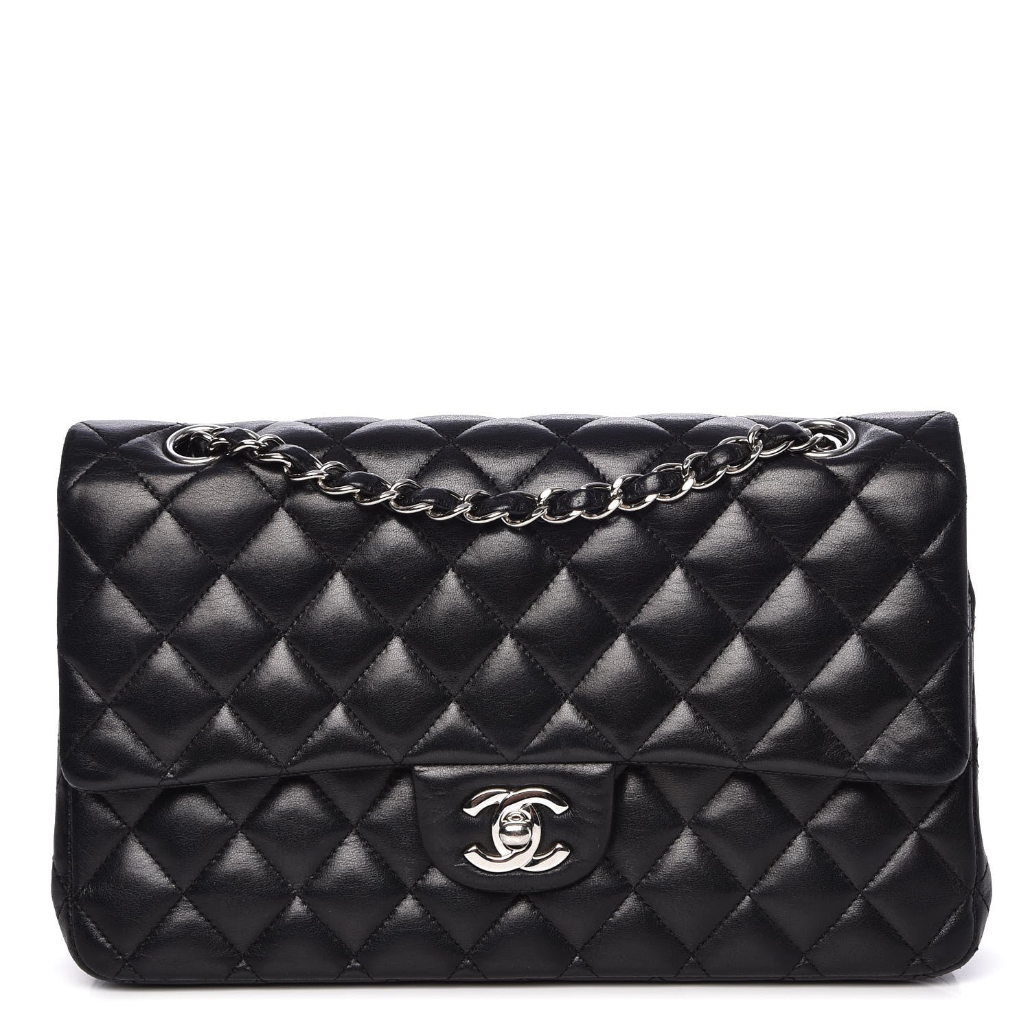 Chanel Lambskin Quilted Medium Double Flap Black 1 of 8