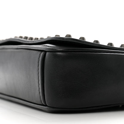 Prada Glace Calfskin Studded Crossbody White Black 9 of 13