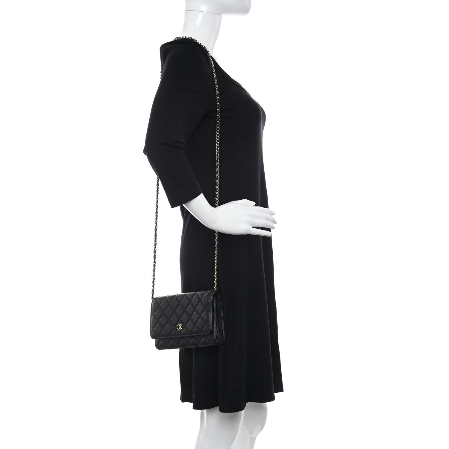 Chanel Caviar Quilted Wallet On Chain WOC Black 2 of 12