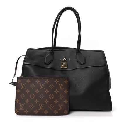 Louis Vuitton Calfskin Shearling City Steamer GM Black Bronze 3 of 10