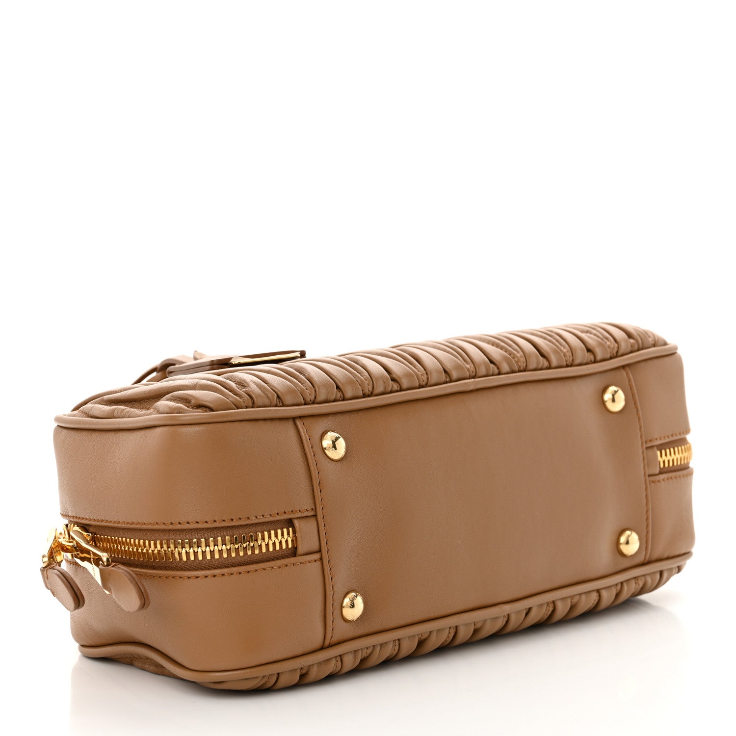 Miu Miu Nappa Matelasse Regular Arcadie Top Handle Bag Caramel 4 of 10