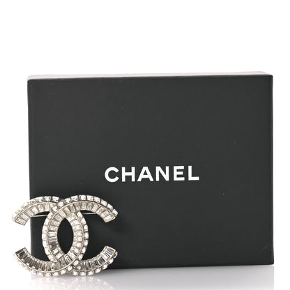 Chanel Baguette Crystal CC Brooch Silver 4 of 4