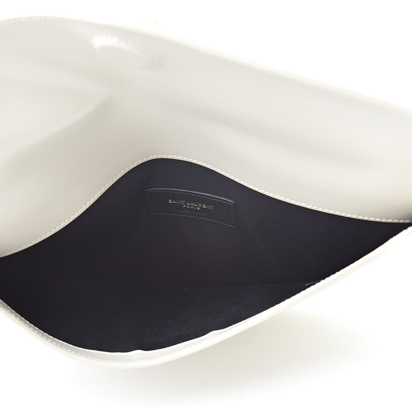 Smooth Shiny Calfskin Uptown Pouch Crema Soft