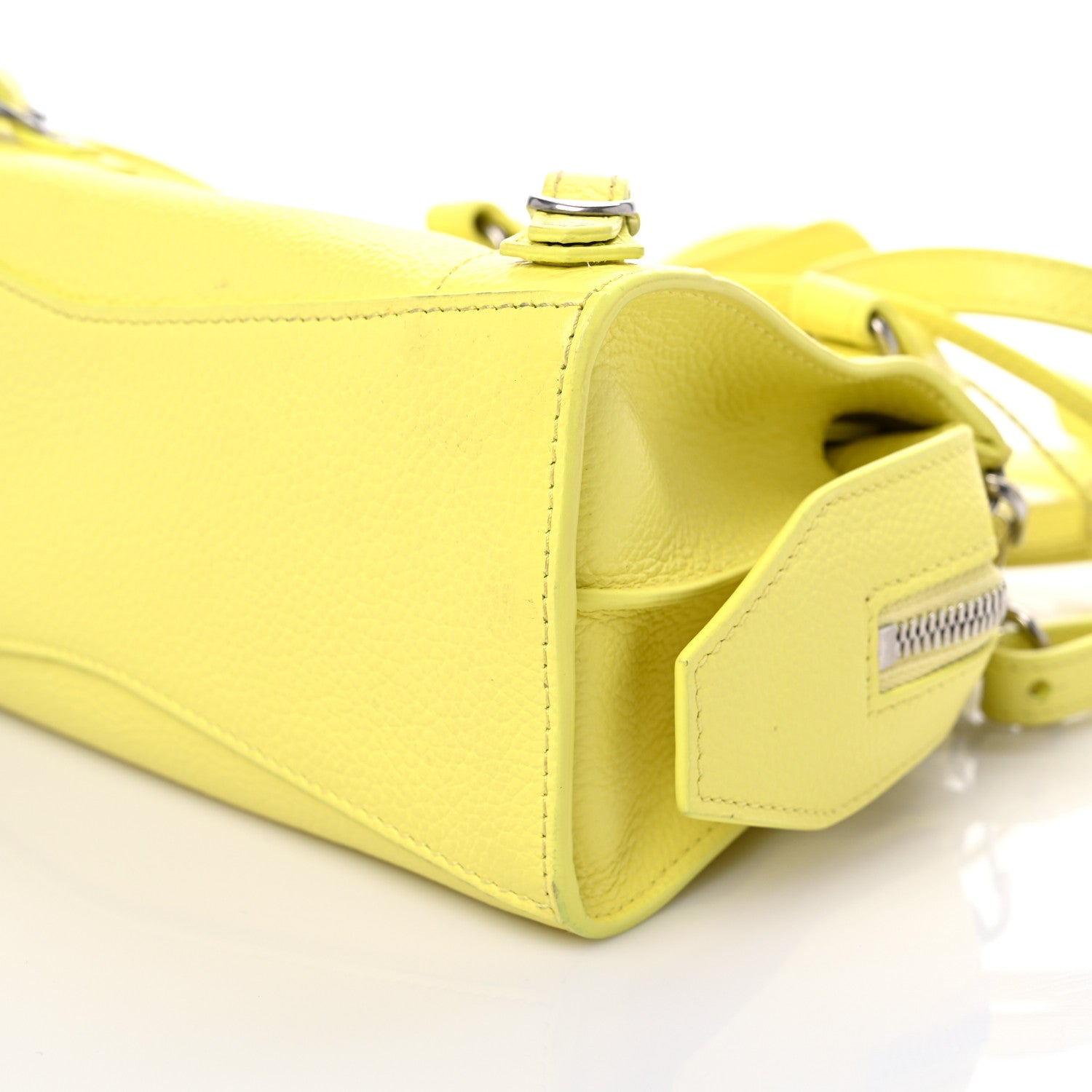 Balenciaga Grained Calfskin Neo Classic Silver Hardware Mini City Light Yellow 6 of 10