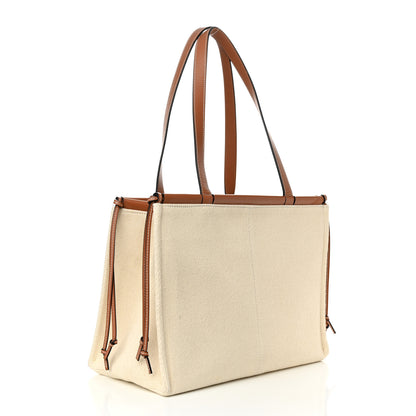 Loewe Canvas Calfskin Small Cushion Tote Beige 3 of 17