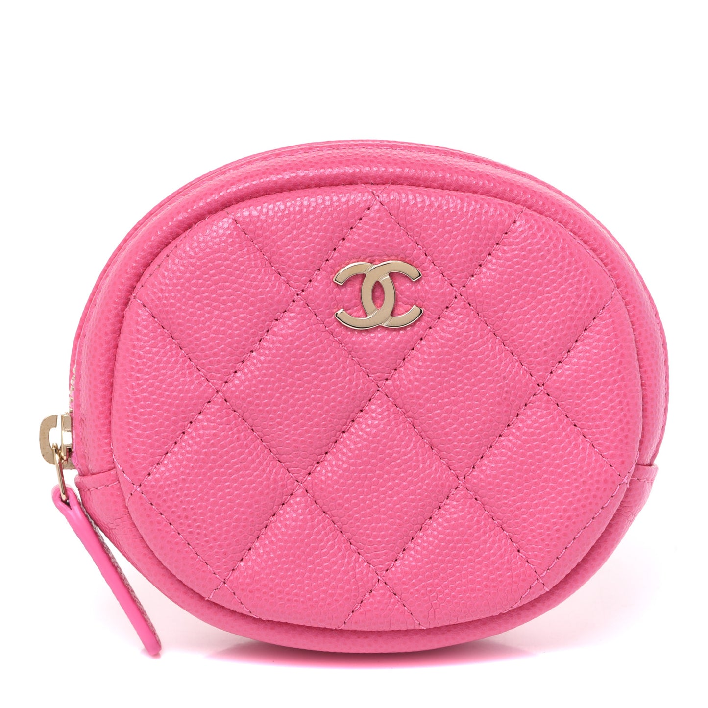 Caviar Quilted Zip Around Classic Coin Purse Pink