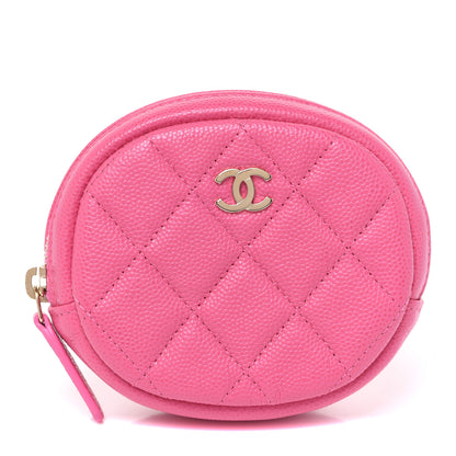 Chanel Caviar Quilted Zip Around Classic Coin Purse Pink 1 of 8