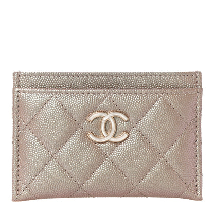 Chanel Iridescent Caviar Quilted Card Holder Beige 1 of 12