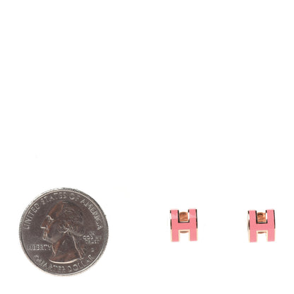 Hermes Rose Gold Lacquered Pop H Earrings Rose Azalee 2 of 3