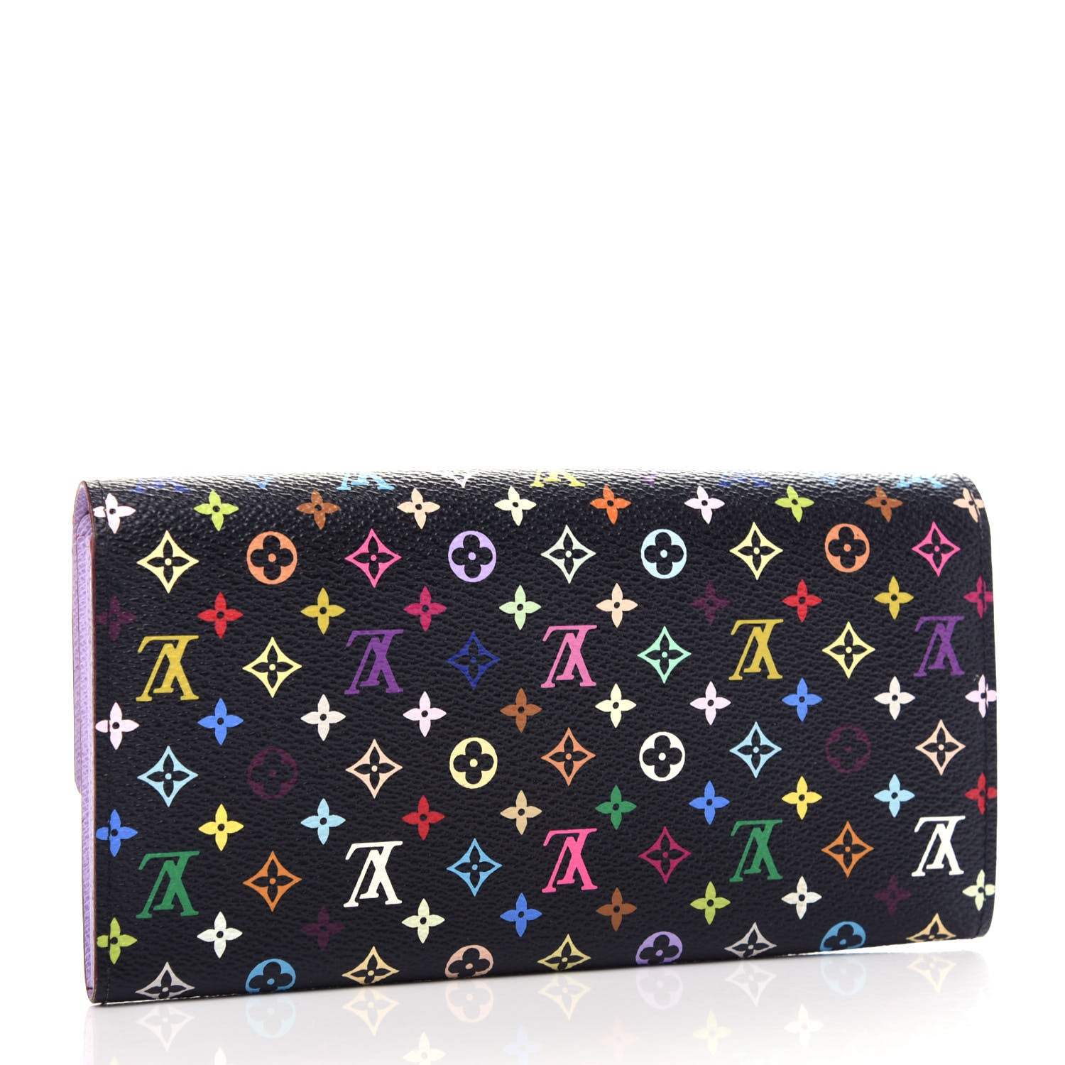 Louis Vuitton Monogram Multicolor Sarah Wallet Black Violet 3 of 7