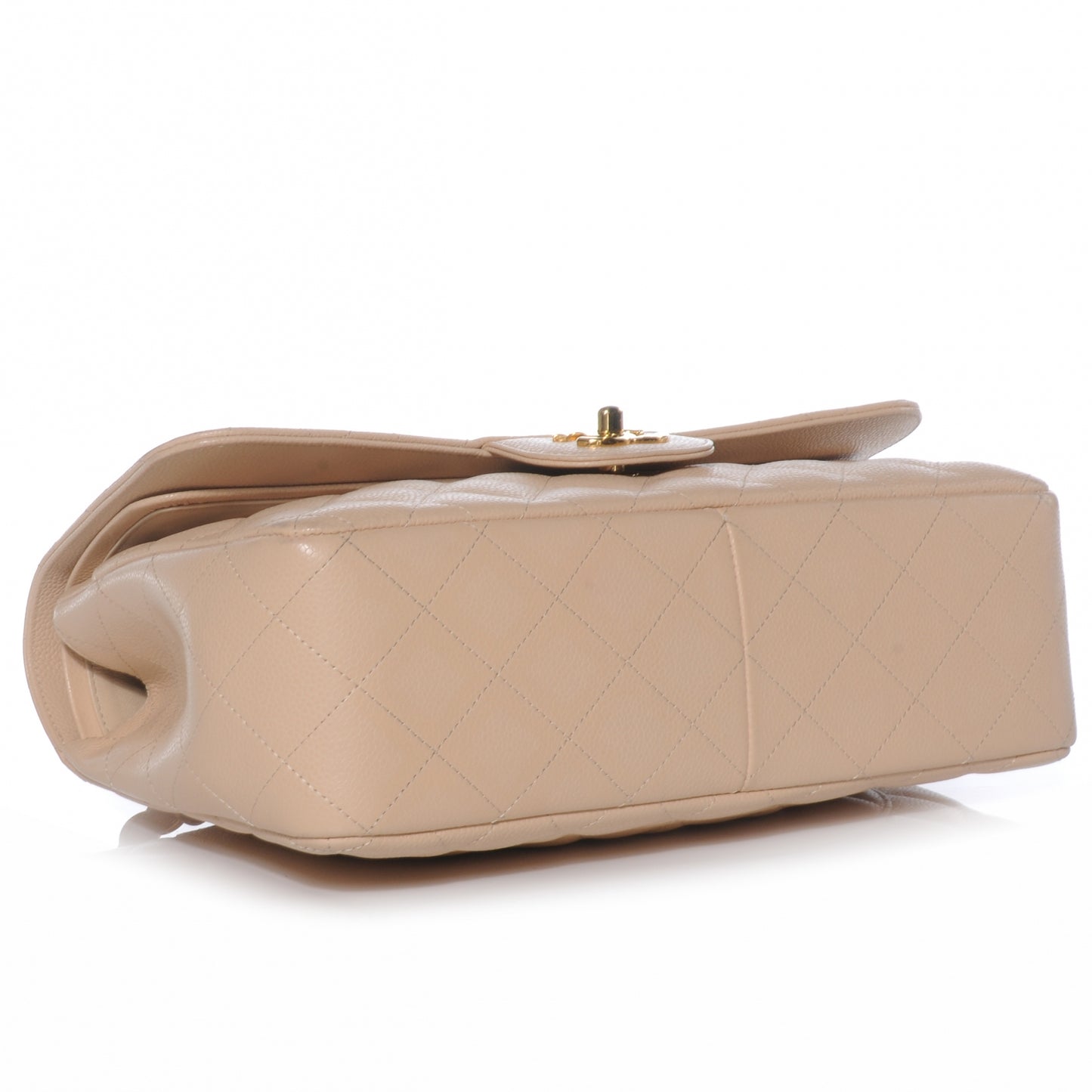 Caviar Jumbo Double Flap Beige Clair