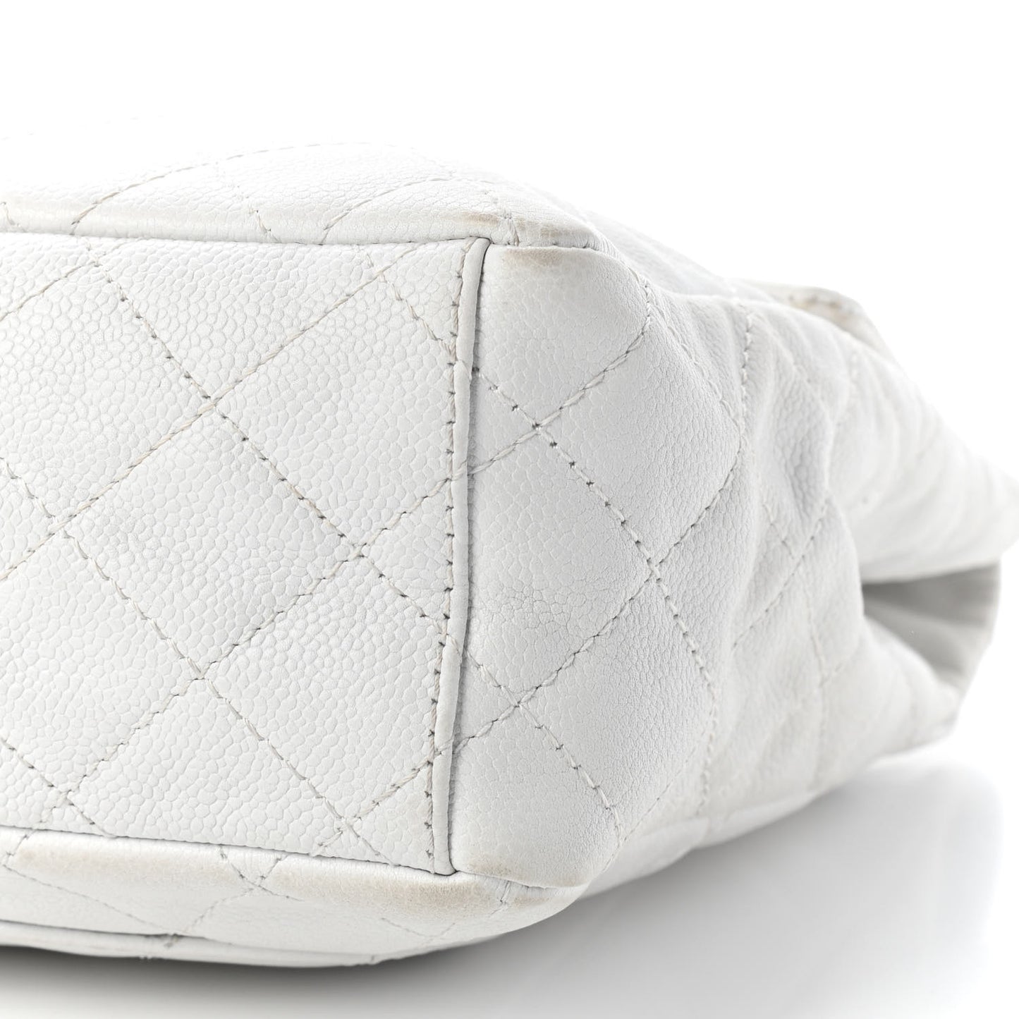 Caviar Quilted XL Jumbo Single Flap White