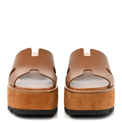 Hermes Calfskin Suede Eze 30 Sandals 38 Naturel 2 of 8