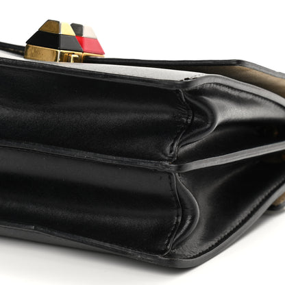 Fendi Vitello Liberty Bi-Color FF 1974 Embossed Small Kan I Shoulder Bag Black Maya 9 of 13