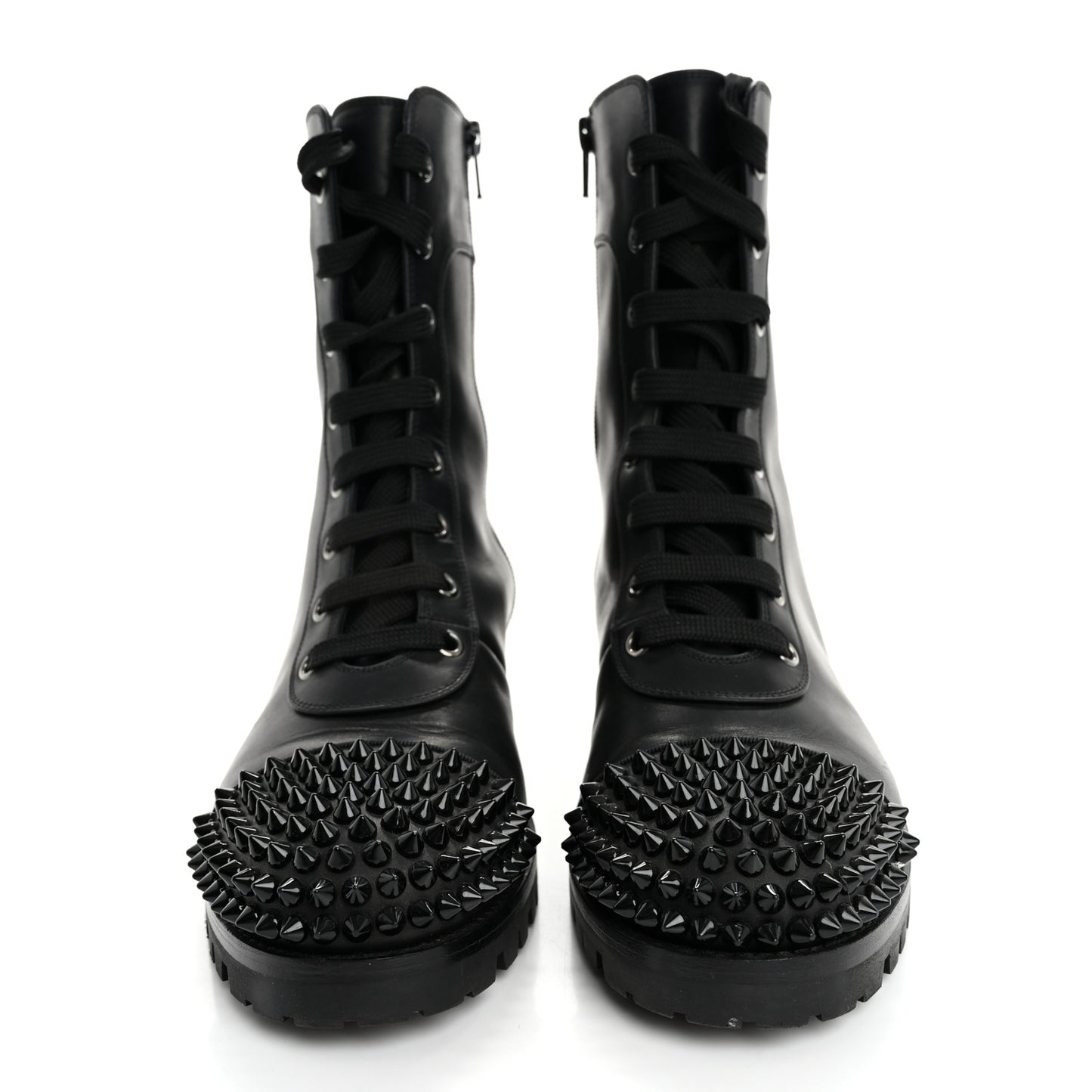 Calfskin Spikes TS Croc Flat Boots 39 Black
