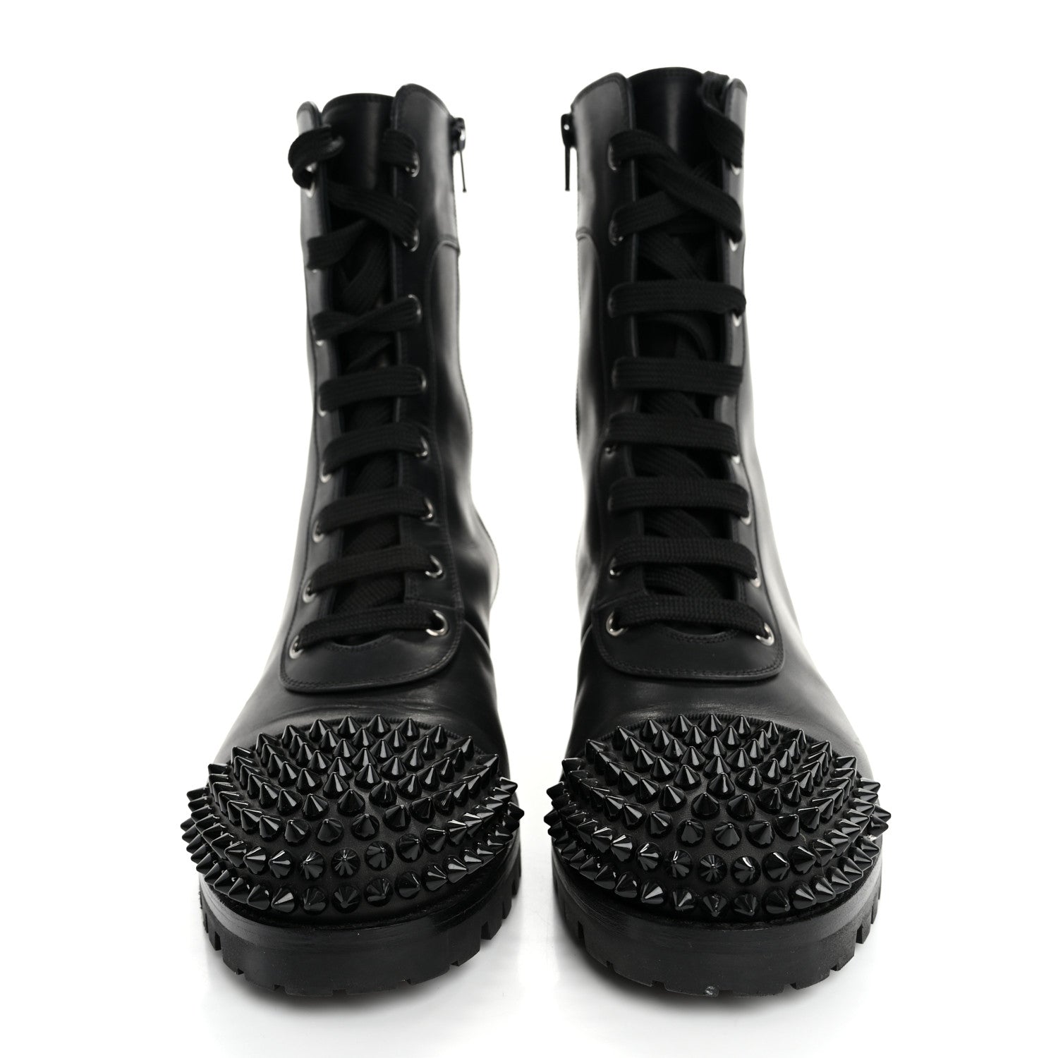 Christian Louboutin Calfskin Spikes TS Croc Flat Boots 39 Black 3 of 13