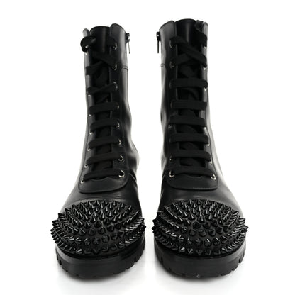 Christian Louboutin Calfskin Spikes TS Croc Flat Boots 39 Black 3 of 13