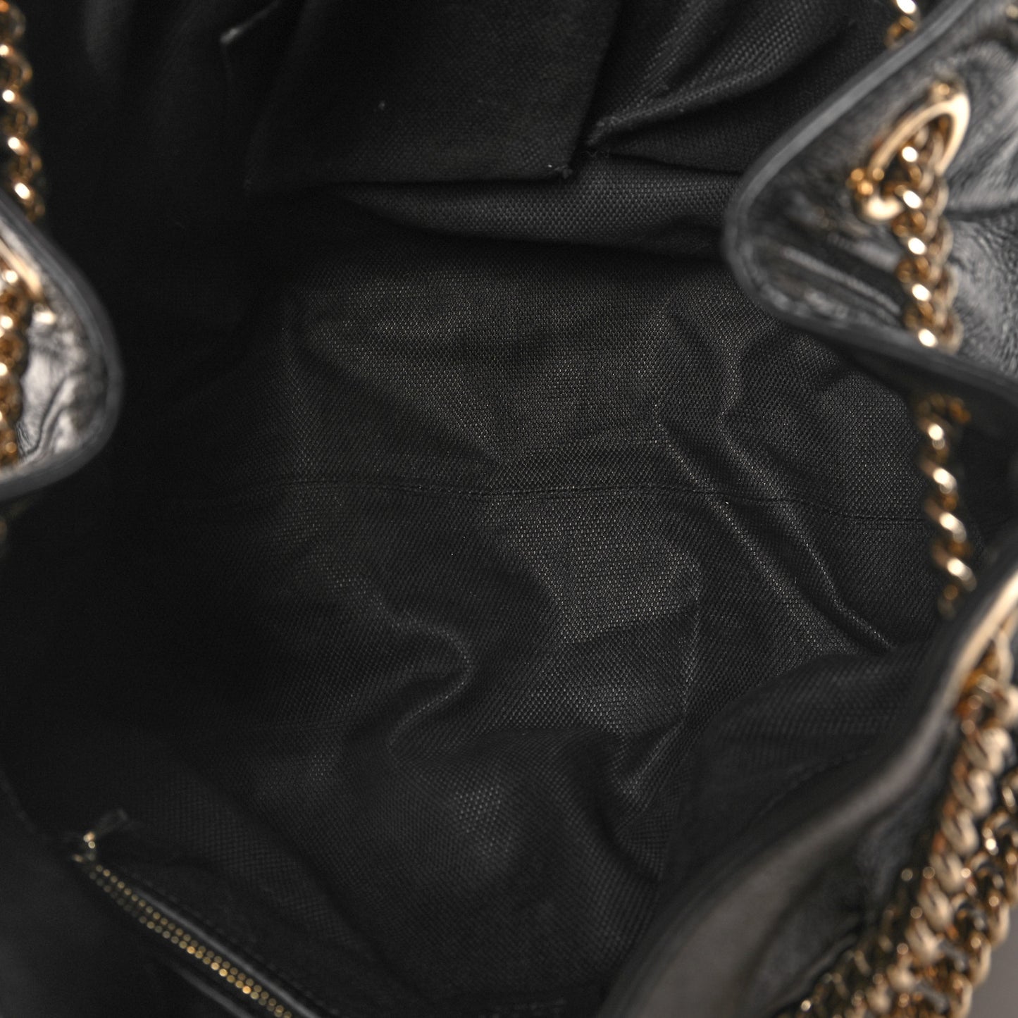 Patent Medium Soho Chain Shoulder Bag Black