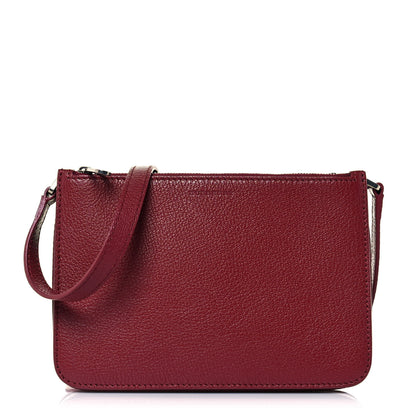 Burberry Grainy Goatskin Triple Zip Crossbody Bag Crimson 1 of 11