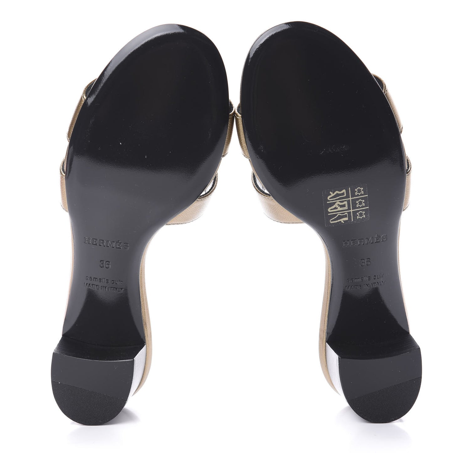 Madame Calfskin Oasis Sandals 36 Doré Vieilli