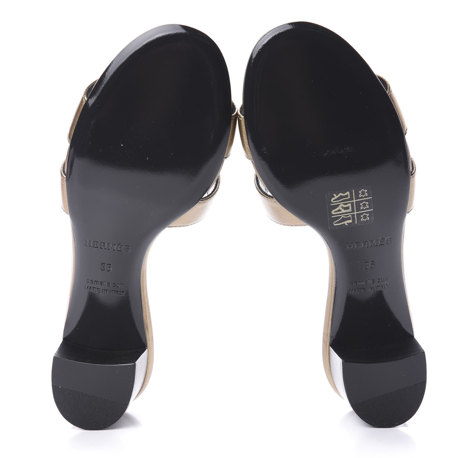 Hermes Madame Calfskin Oasis Sandals 36 Doré Vieilli 5 of 8