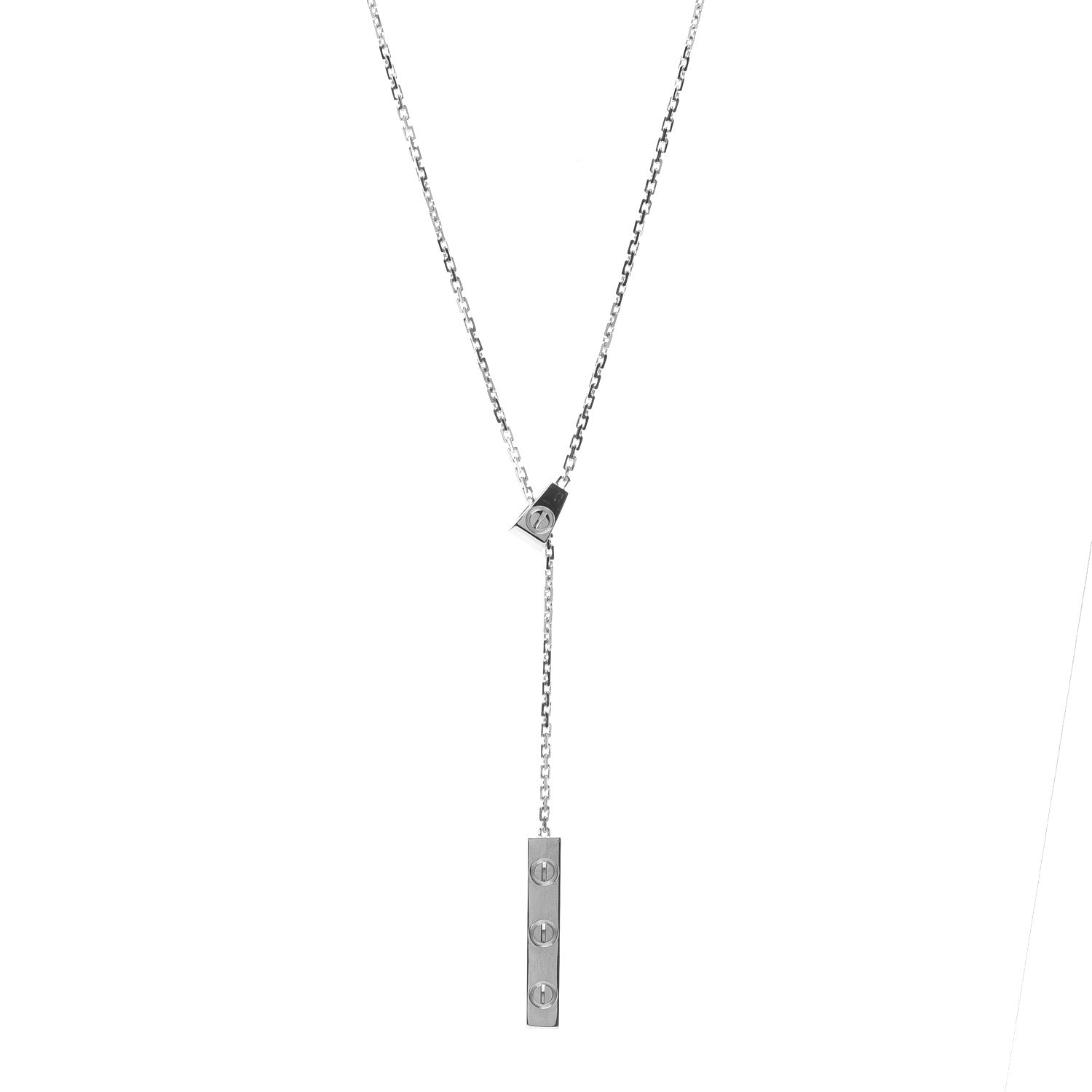 Cartier 18K White Gold LOVE Lariat Necklace 1 of 6