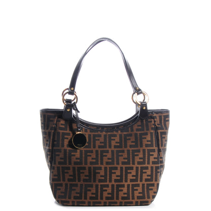 Fendi Zucca Small Chef Shopping Tote Tobacco Moro Black 1 of 10