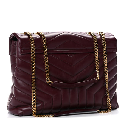 Saint Laurent Calfskin Y Quilted Monogram Medium Loulou Chain Satchel Palissandre 2 of 14