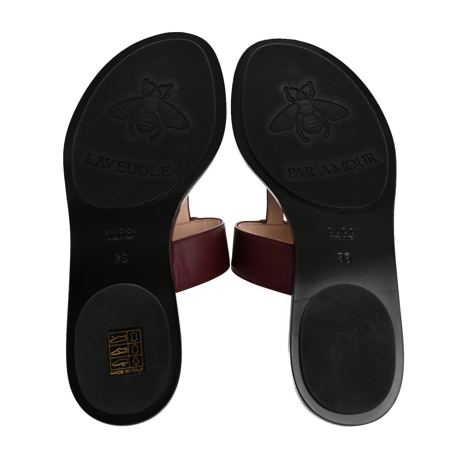 Gucci Calfskin GG Marmont Thong Sandals 36 Vintage Bordeaux 6 of 10